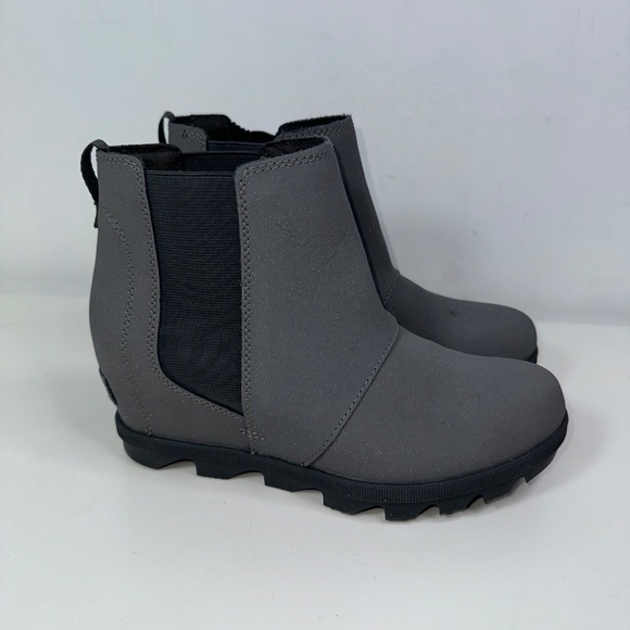 Sorel Joan Of Arctic Wedge II Chelsea Booties Size Youth 4 Quarry Gray - Picture 2 of 15